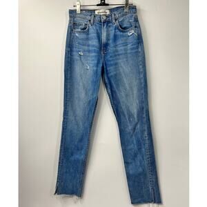 Reformation Julia High‎ Cigarette Jean Womens Distressed High Waist Blue Size 24